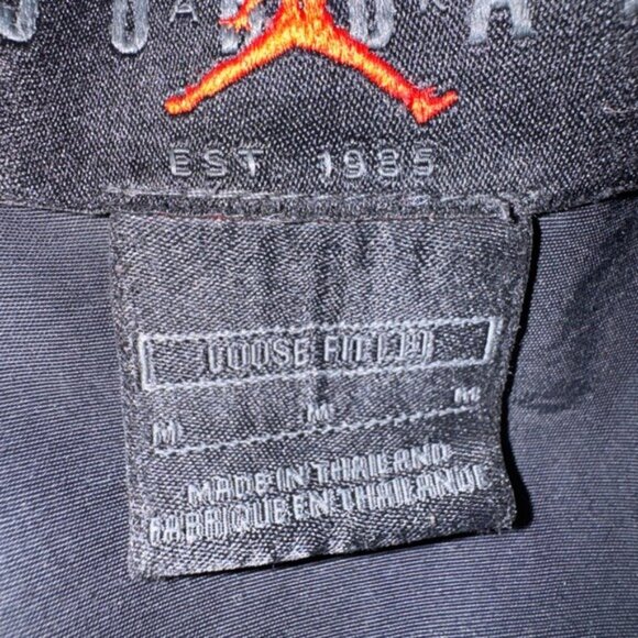 Vtg Y2K Jordan Jump Man Windbreaker Jacket Medium Black Loose Fit Streetwear 90s - Picture 7 of 8